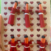 6 Love Worry Dolls on a Card Worry Dolls