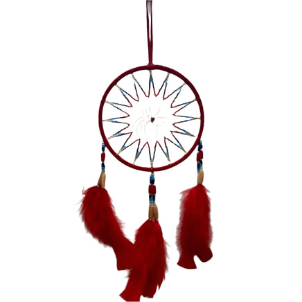 Dream Catcher Red Theme Handmade Ecuador Worry Dolls
