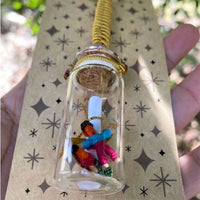 My Angel Messenger Worry Doll Amulet Keyring - Glass Bottle Charm Tag Decoration Worry Dolls