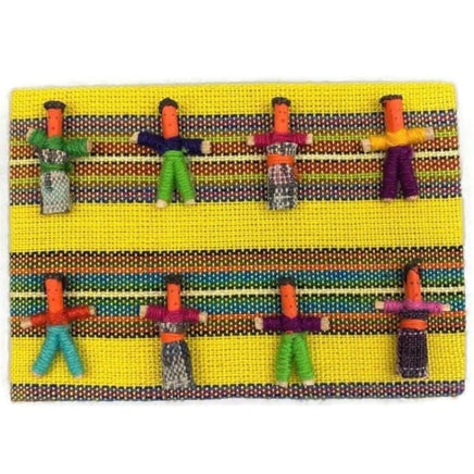 Worry Dolls Notebook covered with Traditional Mayan Fabric Worry Dolls