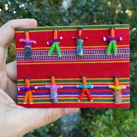 Worry Dolls Notebook covered with Traditional Mayan Fabric Worry Dolls