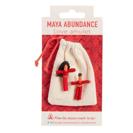 2 Love Amulet Worry Dolls with a Jute Pouch Mounted on a Card Worry Dolls