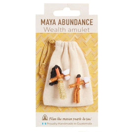 2 Wealth Amulet Worry Dolls with a Jute Pouch Mounted on a Card Worry Dolls