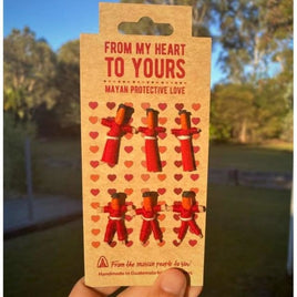 6 Love Worry Dolls on a Card Worry Dolls