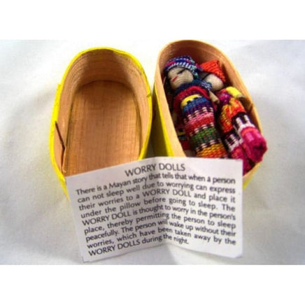 Big Worry Dolls in a traditional box Worry Dolls