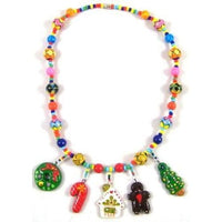 Christmas Necklace with ceramic charms Worry Dolls
