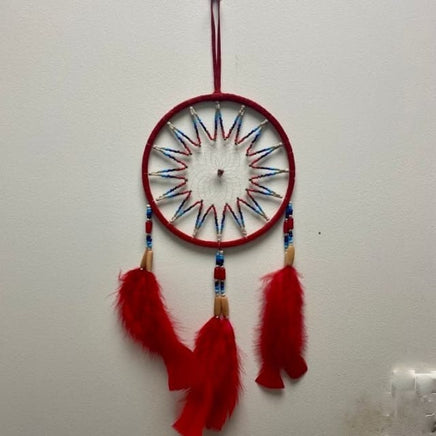 Dream Catcher Red Theme Handmade Ecuador Worry Dolls