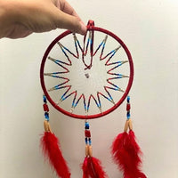 Dream Catcher Red Theme Handmade Ecuador Worry Dolls