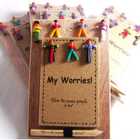 Hanging Worry Dolls Notebook with pencil Worry Dolls