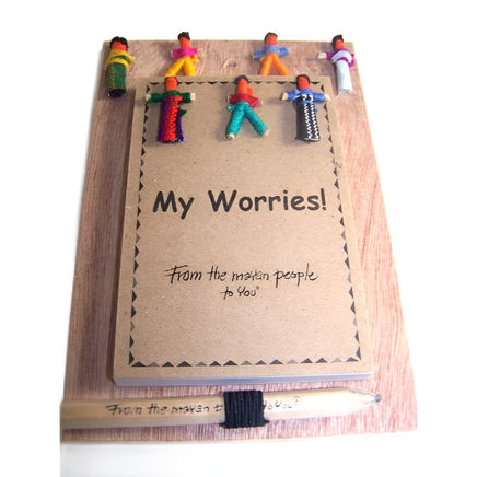 Hanging Worry Dolls Notebook with pencil Worry Dolls