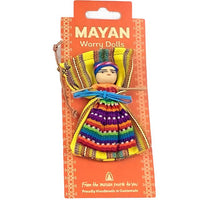 Jumbo Large Worry Dolls on a Textile Pouch Mounted on a Card Worry Dolls