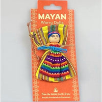 Jumbo Large Worry Dolls on a Textile Pouch Mounted on a Card Worry Dolls
