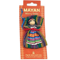 Jumbo Large Worry Dolls on a Textile Pouch Mounted on a Card Worry Dolls