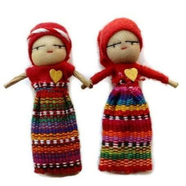Love Worry Dolls in a Big Wooden Box Worry Dolls