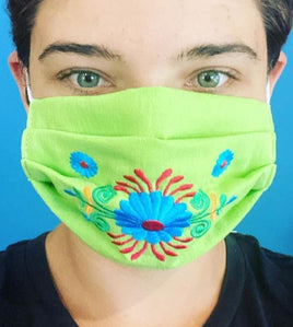 NEW: Embroided Reusable Face Mask - Made in Mexico Worry Dolls