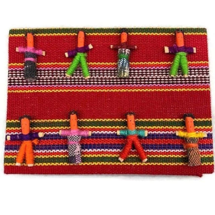 Worry Dolls Notebook covered with Traditional Mayan Fabric Worry Dolls