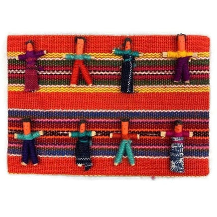 Worry Dolls Notebook covered with Traditional Mayan Fabric Worry Dolls